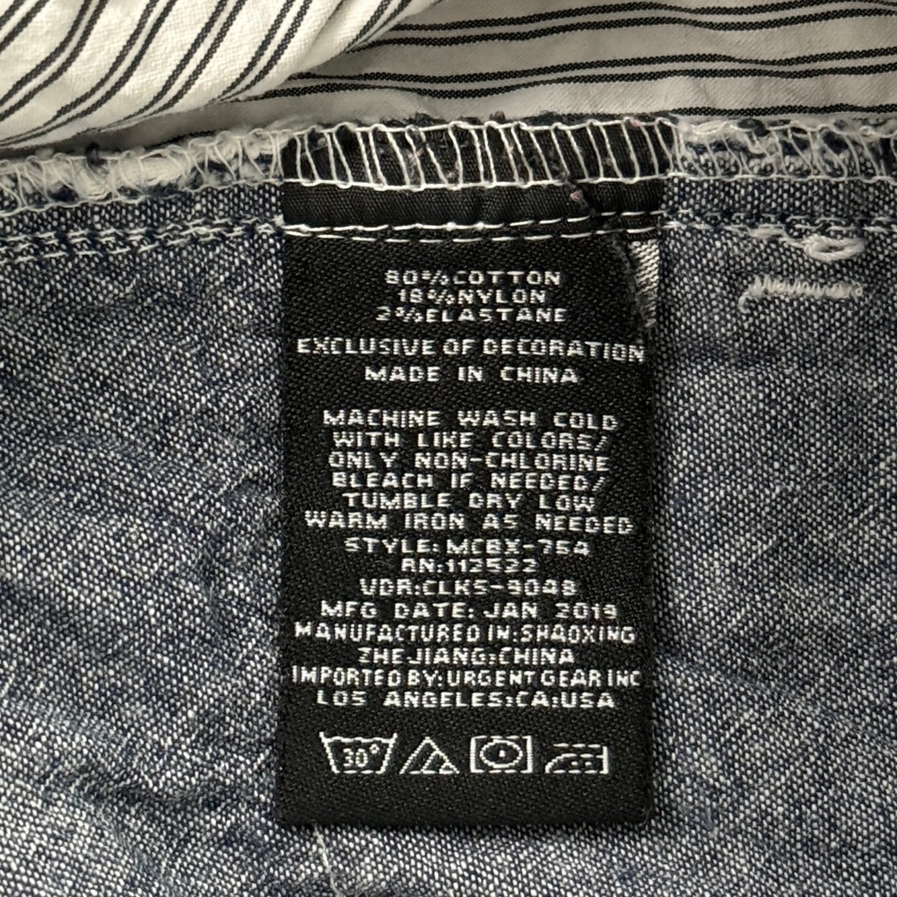Civil Society Skinny Seersucker Pants Mens XL 36 White Navy Blue Striped READ - Picture 8 of 16